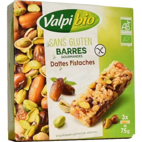 Zoom Barres gourmandes dattes pistaches Valpibio
