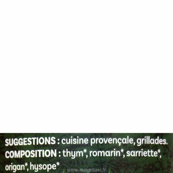 Ingrédients Herbes de Provence (80 g.) Epices Cook