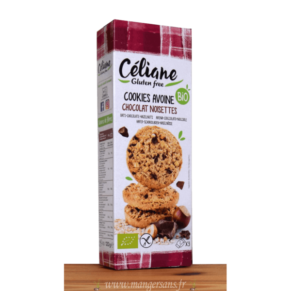 Cookies avoine chocolat noisettes Celiane