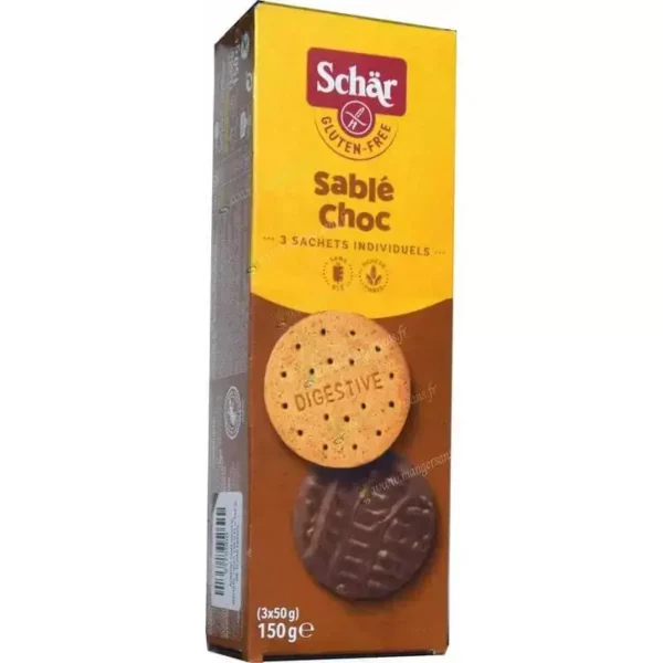 Zoom Biscuits nappés de chocolat au lait Sablé choc Schar