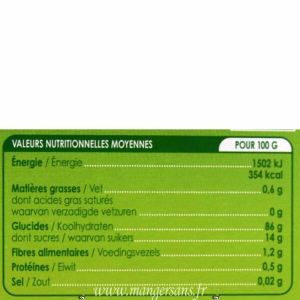 Valeurs nutritionnelles 1_2_3 Pâtissez spécial crêpes Valpibio