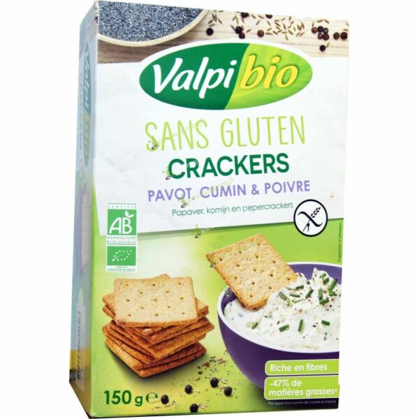 Zoom Crackers pavot cumin et poivre Valpibio