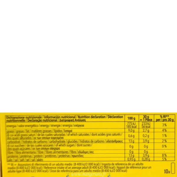 Valeurs nutritionnelles Fish fingers PRODUIT SURGELÉ (non livrable) Schar surgelés