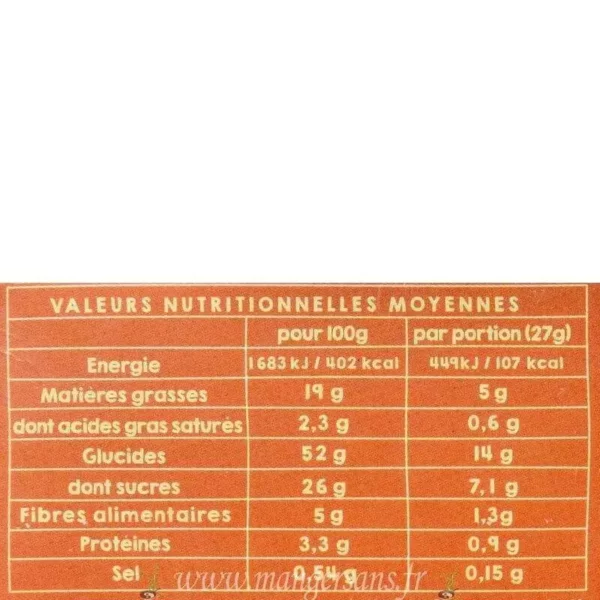 Valeurs nutritionnelles Le moelleux duo Matatie