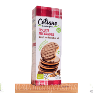 Biscuits aux graines Celiane nappés chocolat au lait