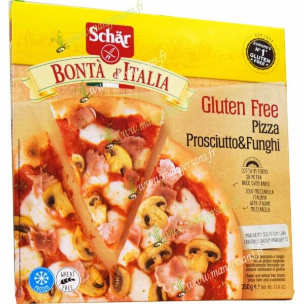 Zoom Pizza prosciutto et funghi (jambon & champignons) PRODUIT SURGELÉ (non livrable) Schar surgelés