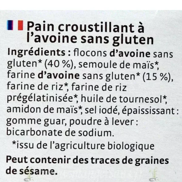 Ingrédients Croq avoine nature Pural