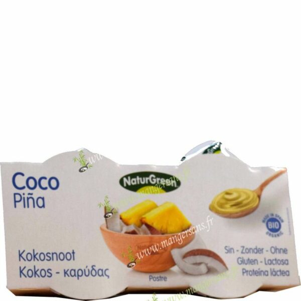 Zoom Desserts à la noix de coco et ananas (2 x 125 g) Naturgreen