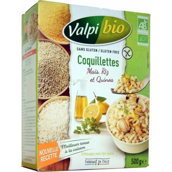 Zoom Coquillettes maïs riz et quinoa Valpibio