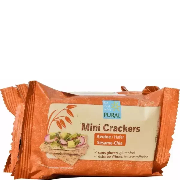 Mini crackers avoine sésame chia Pural – Image 2