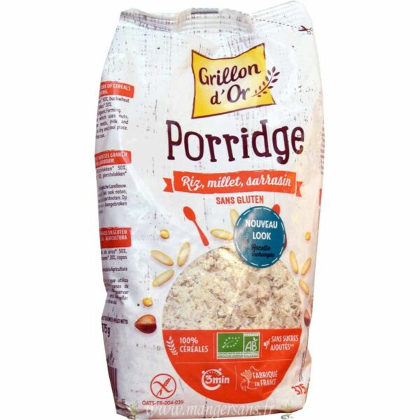Zoom Porridge riz millet sarrasin Grillon d'or