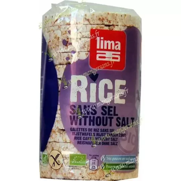 Zoom Galettes de riz sans sel Lima