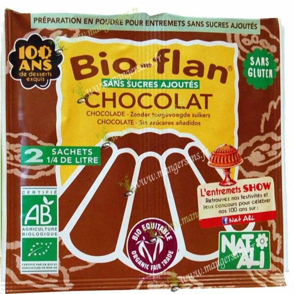 Zoom Bioflan chocolat sans sucre (2 x 1/4 L) Natali