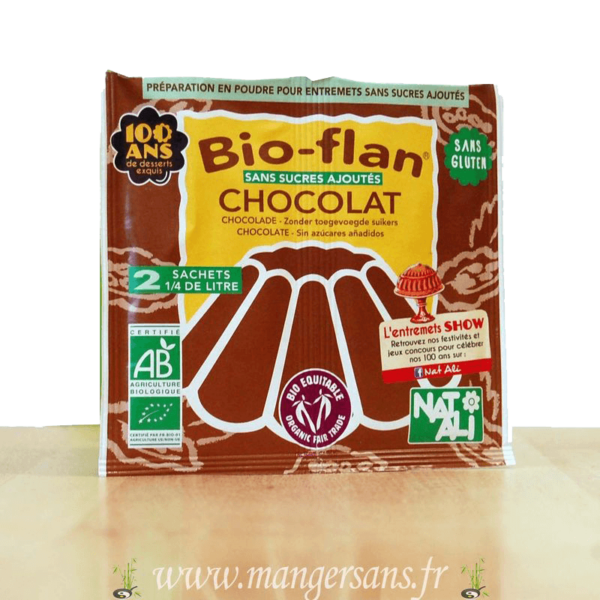 Bioflan chocolat sans sucre (2 x 1/4 L) Natali