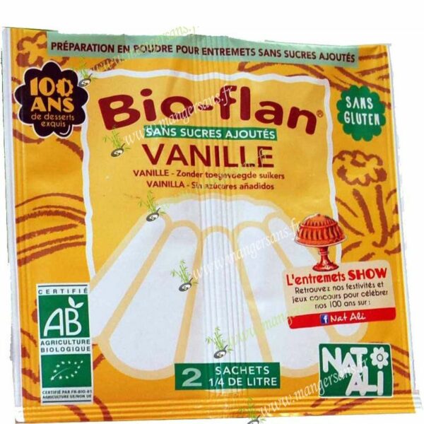 Zoom Bioflan vanille sans sucre (2 x 1/4 L) Natali