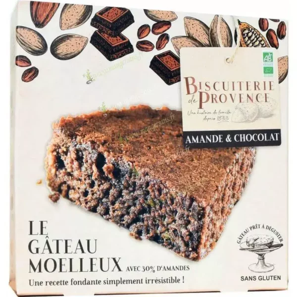 Zoom Gâteau gourmet aux amandes chocolat (4 à 5 personnes) Biscuiterie de Provence