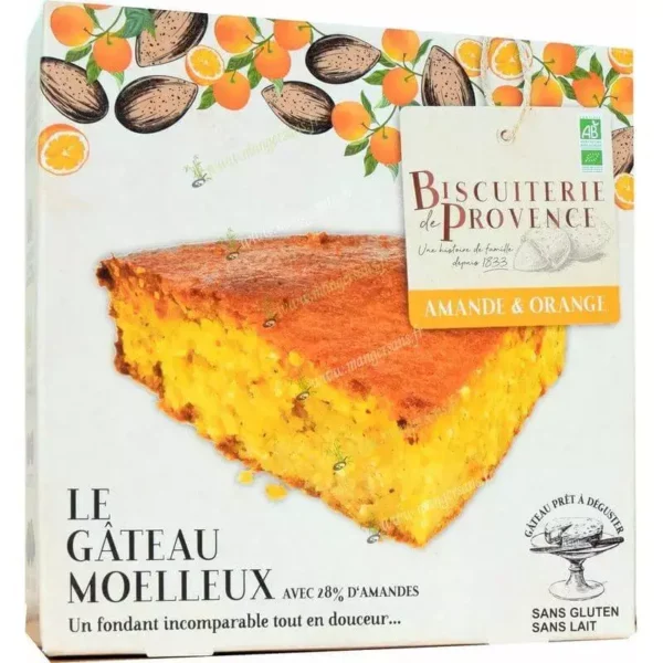 Zoom Gâteau gourmet aux amandes orange (4 à 5 personnes) Biscuiterie de Provence