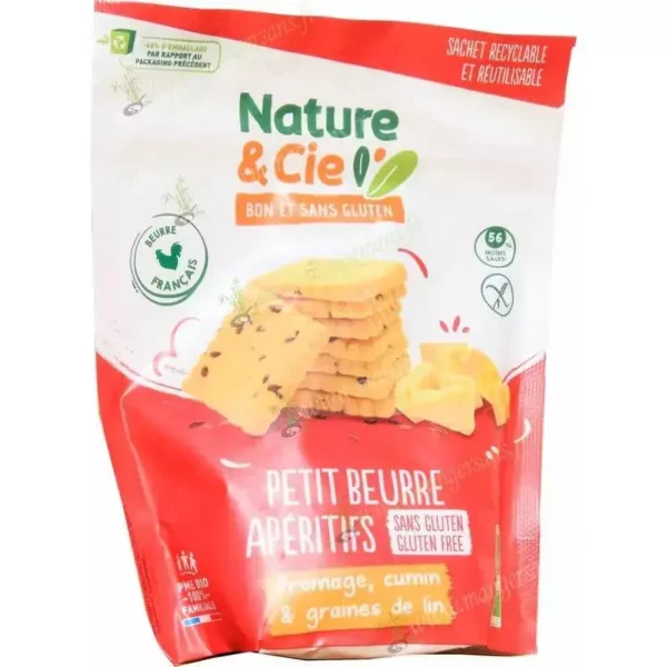 Zoom Petit beurre apéritifs fromage cumin graines de lin Nature et Cie