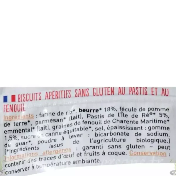 Ingrédients Petit beurre apéritifs pastis fenouil Nature et Compagnie