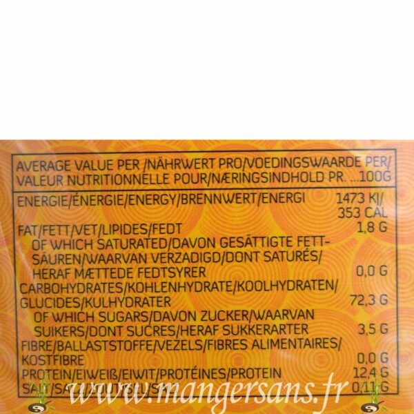 Valeurs nutritionnelles Feuilles de riz (x 15) Yakso