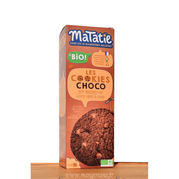 Cookies à la poudre de cacao et aux pépites de chocolat bio Matatie