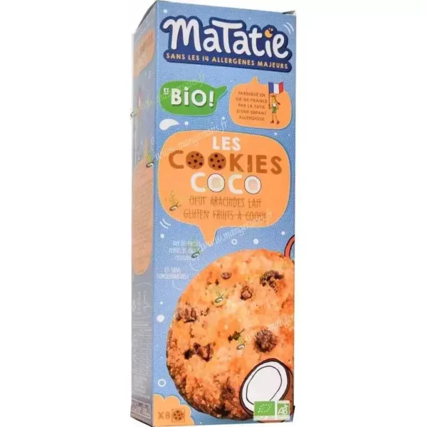 Zoom Cookies aux pépites de chocolat et à la noix de coco râpée bio Matatie